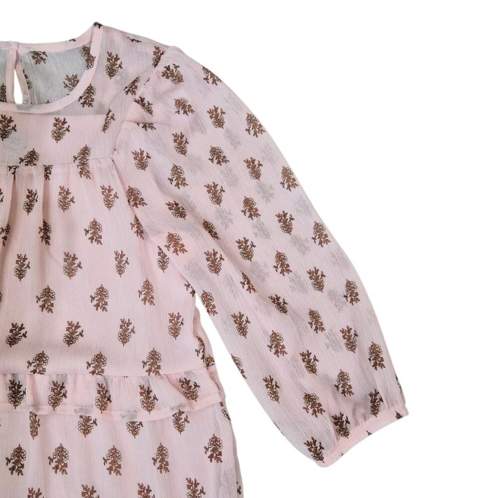 Wonder Nation Girls Chiffon Peasant Dress Size L 10-12 Elbow Length Sleeve Pink - Picture 7 of 10